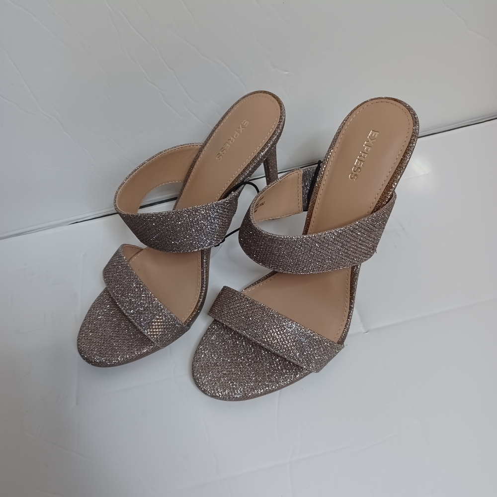 Express Glittering Silver Heels